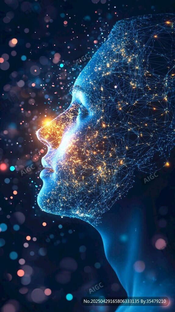 科技感人腦數據可視化圖像
