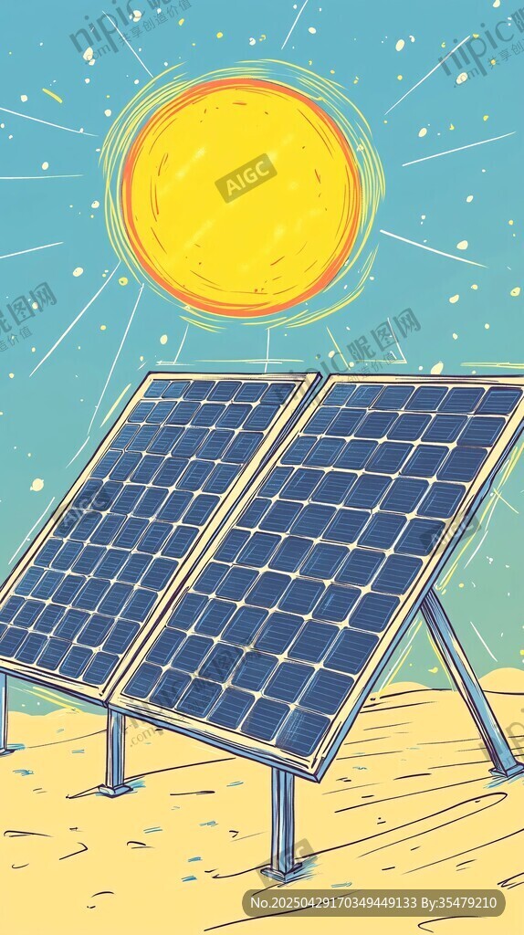 陽光下的太陽能板裝置