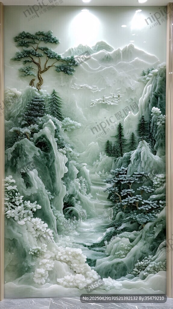 玉雕山水景 雅致自然韻
