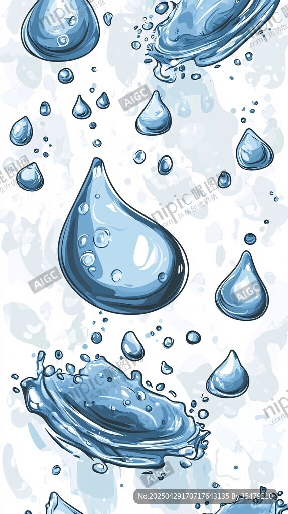 藍色水滴水花圖案背景