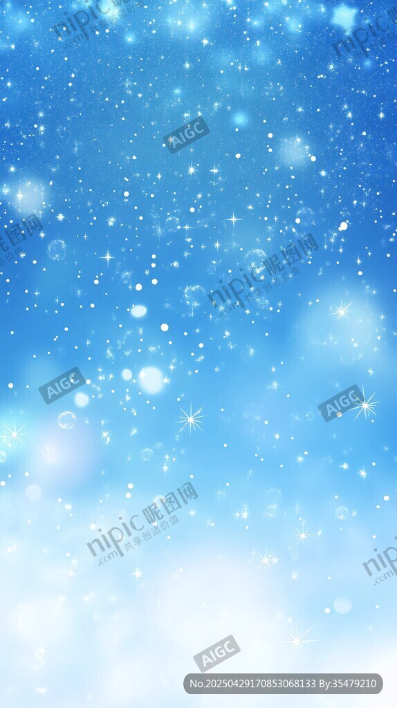夢幻藍色飄雪背景圖