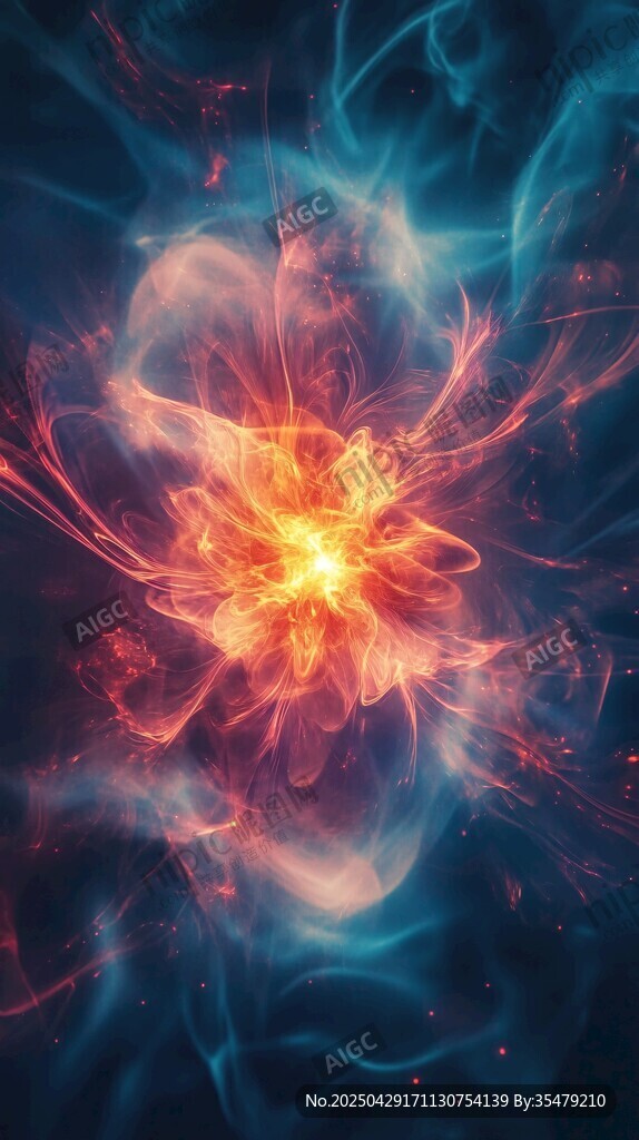 絢麗能量花朵綻放奇幻宇宙