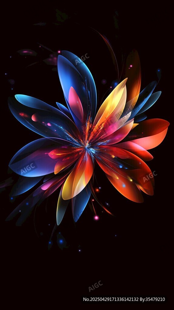 夢(mèng)幻炫彩花朵綻放