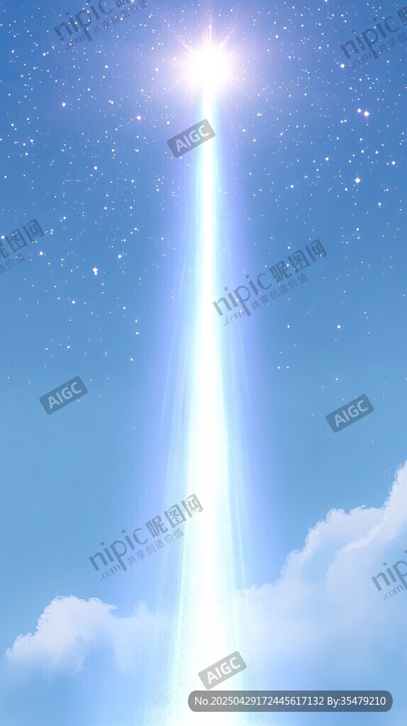 夢幻星空中的神秘光柱