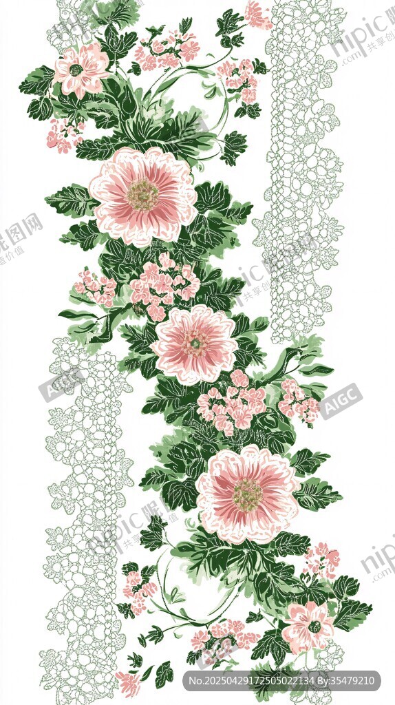 花卉蕾絲邊精美圖案