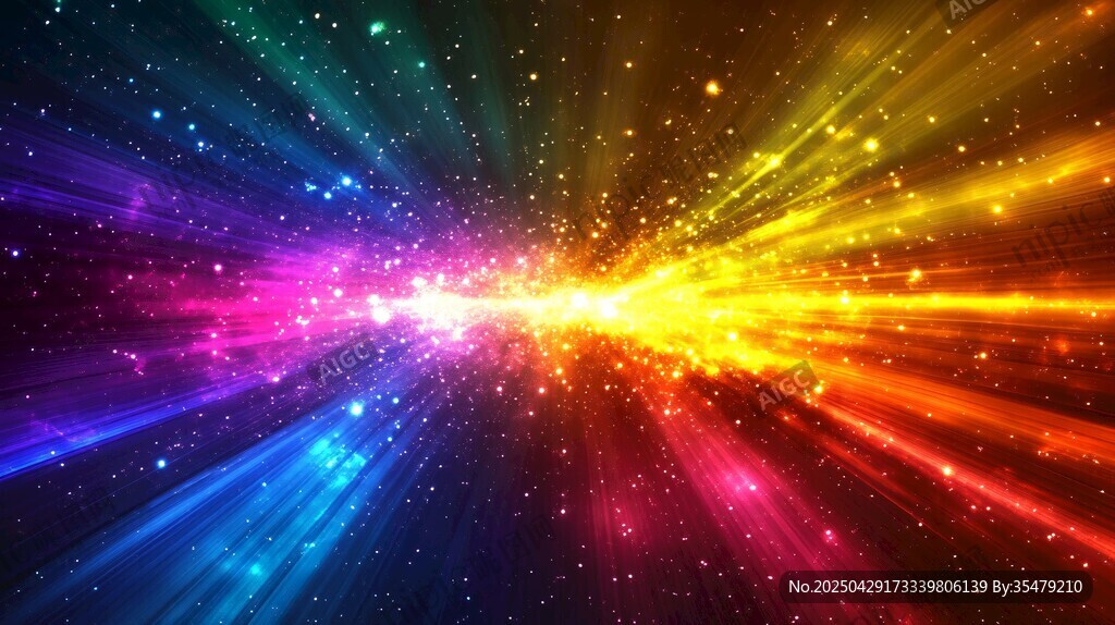 炫彩星光爆發背景圖