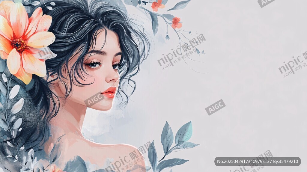 花飾少女的唯美浪漫瞬間
