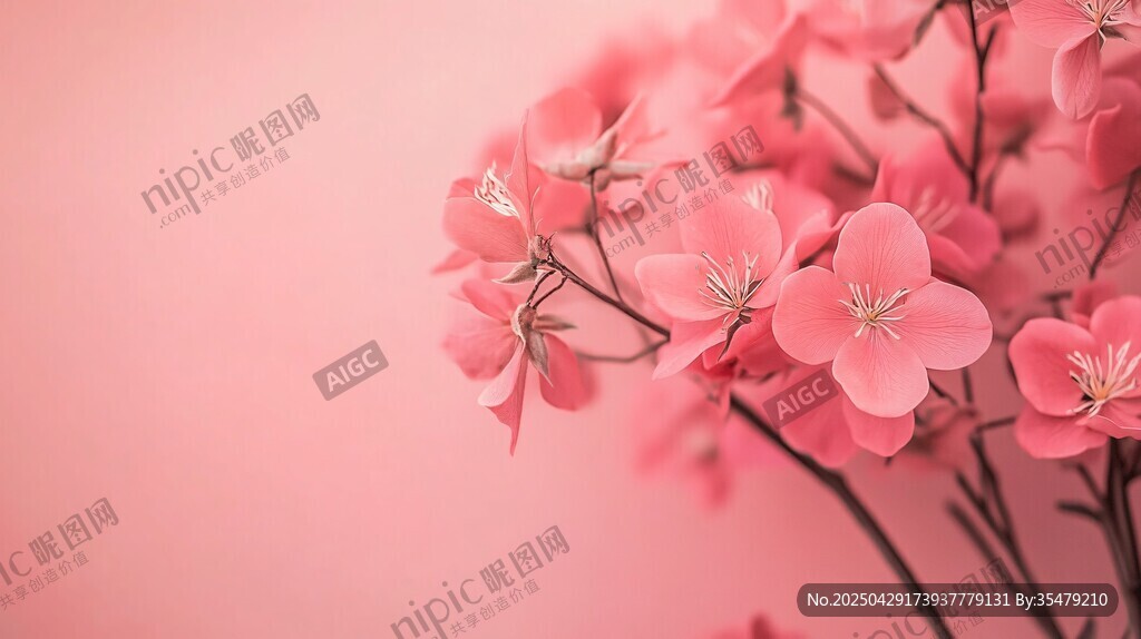 粉嫩嬌俏的綻放花朵