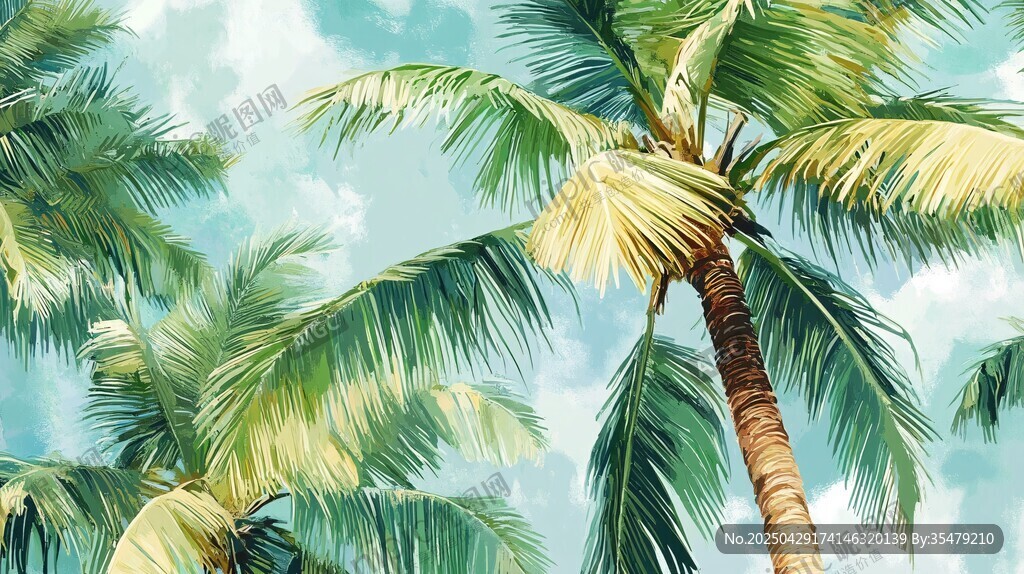 夏日椰林風光