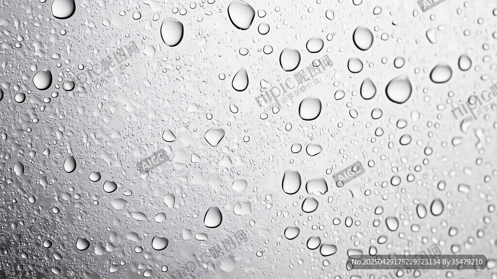 水珠晶瑩 玻璃上的水滴景致