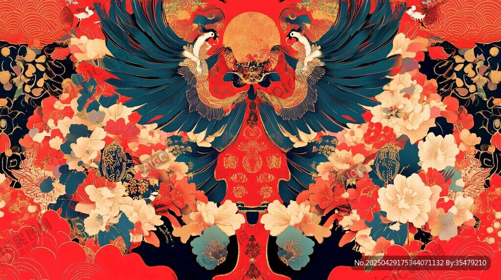 鳳凰繁花圖