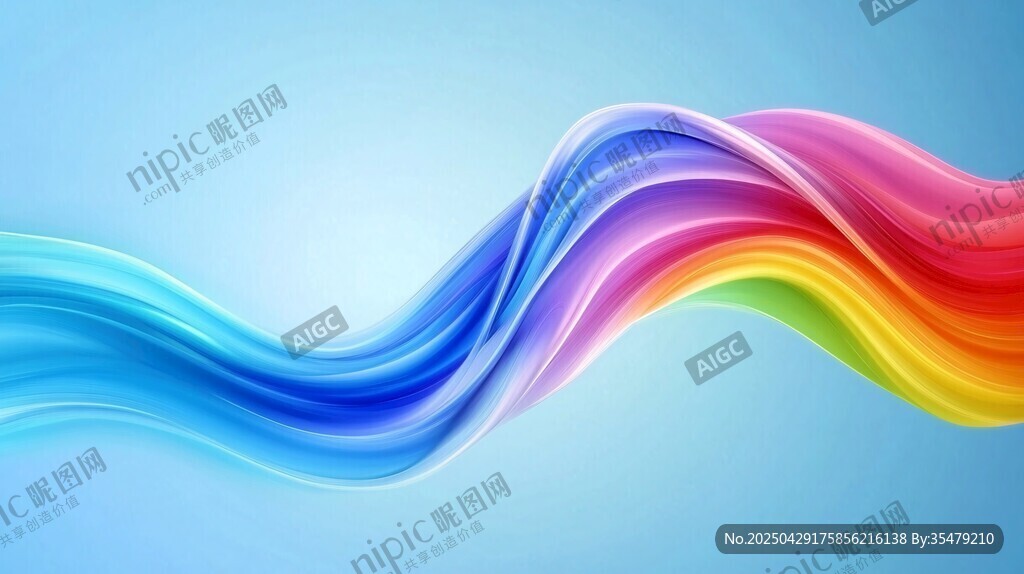 絢麗多彩波浪背景圖