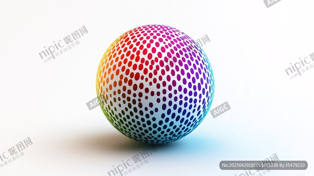 多彩圓點(diǎn)球體 3D 渲染