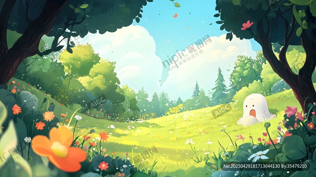 幽靈出沒的夢幻森林場景