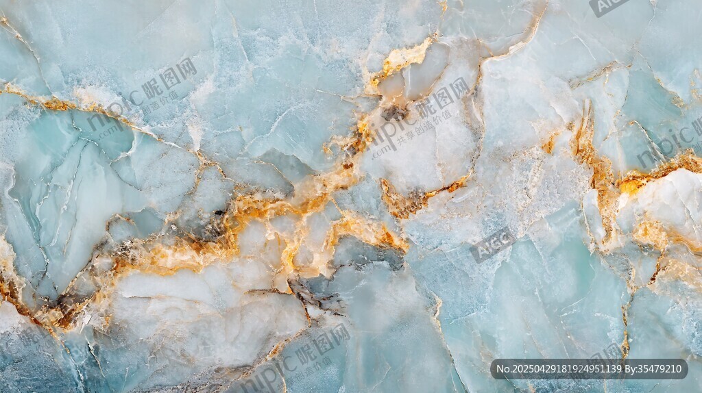 淡藍金紋大理石紋理背景