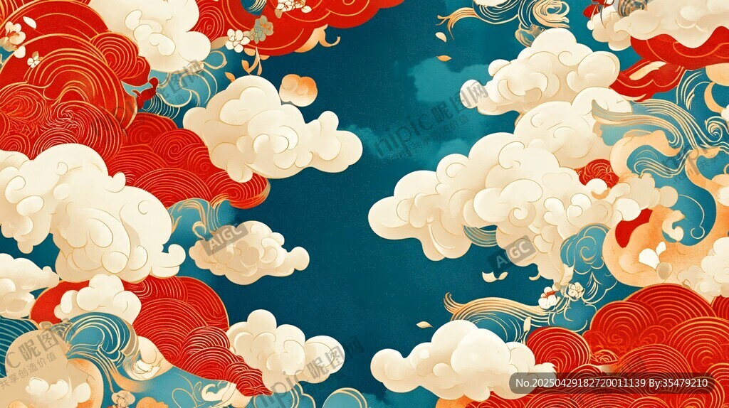 中式云紋背景 古韻十足