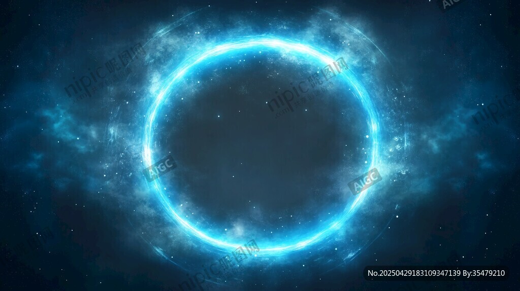 夢(mèng)幻藍(lán)色光環(huán)宇宙背景