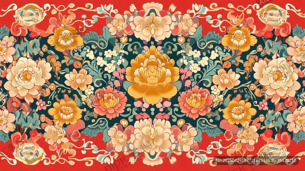 中式傳統(tǒng)花卉精美圖案