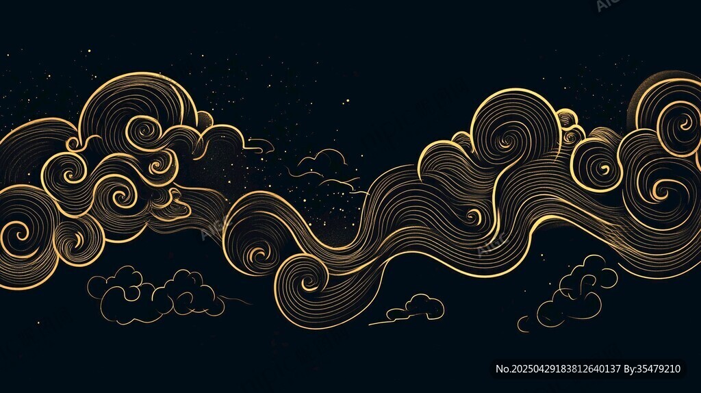金色云紋 傳統(tǒng)中式裝飾圖案