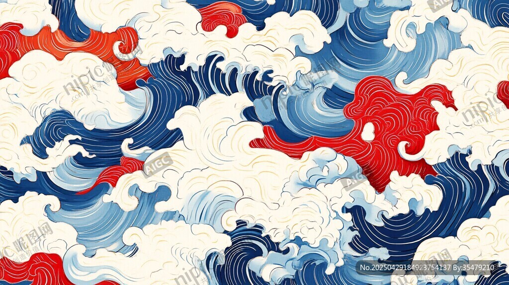傳統(tǒng)日式海浪圖案背景