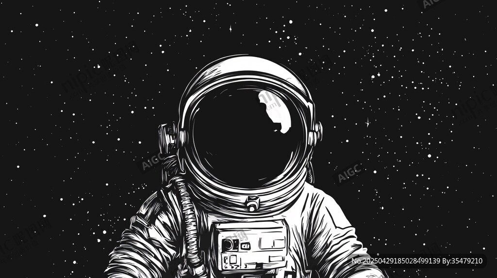 太空宇航員的孤獨(dú)身影