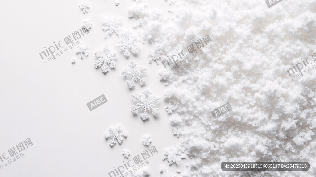 冬日雪花散落純凈美景