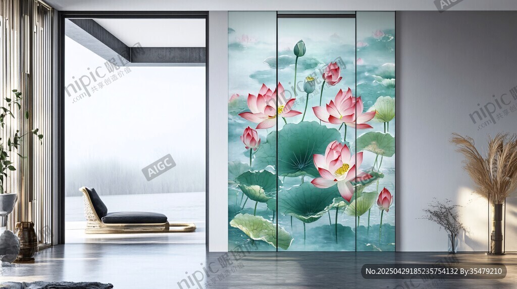中式荷花屏風(fēng)裝點(diǎn)雅致空間
