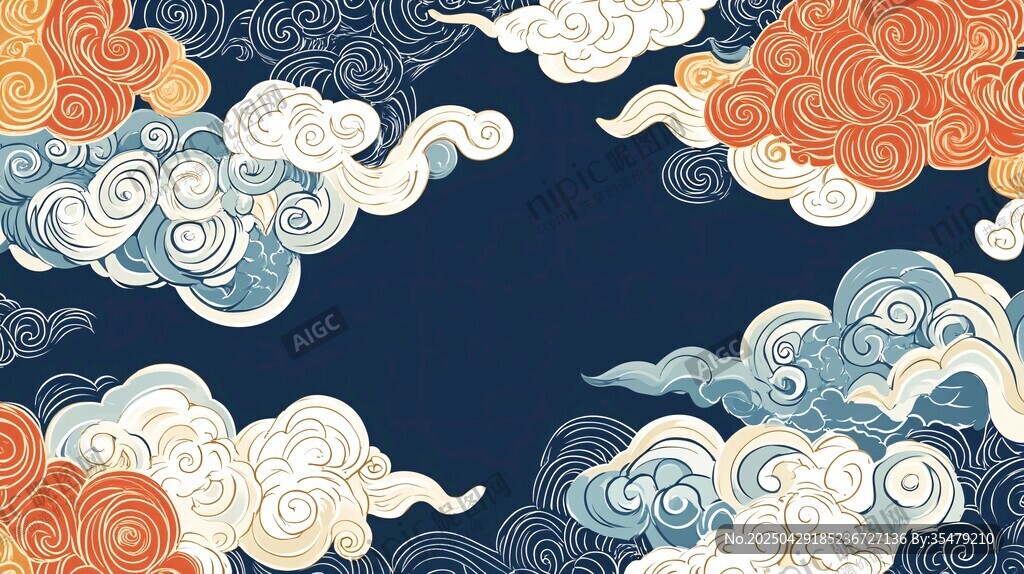 中式傳統云紋圖案背景