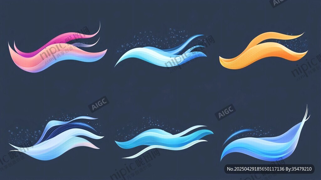 多彩流體波浪圖形設(shè)計元素