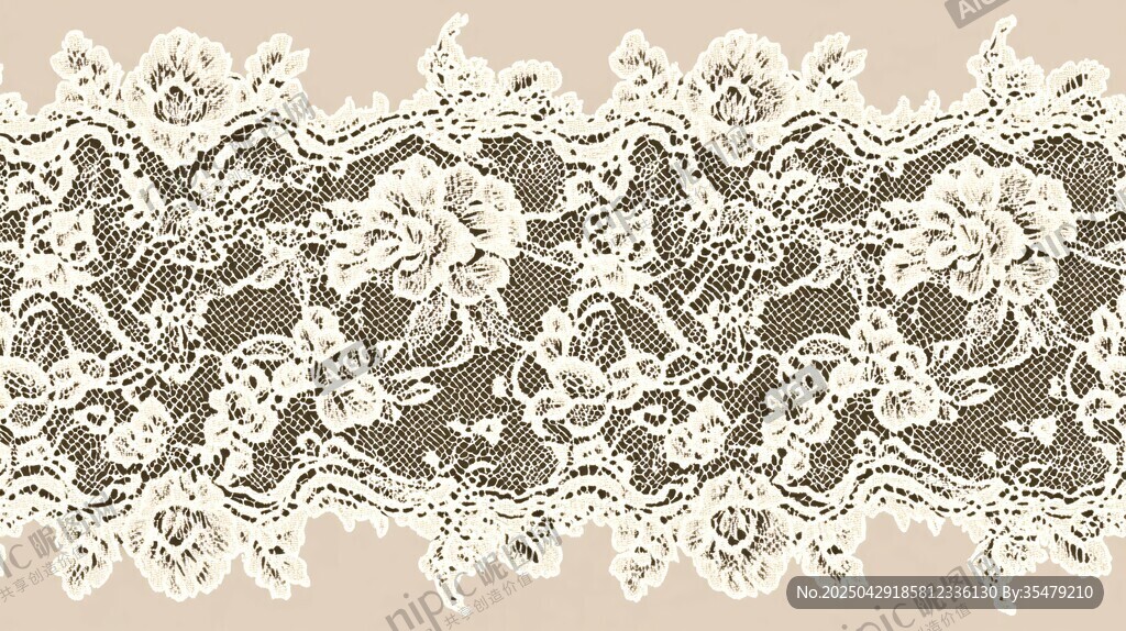 精美白色花卉蕾絲花邊