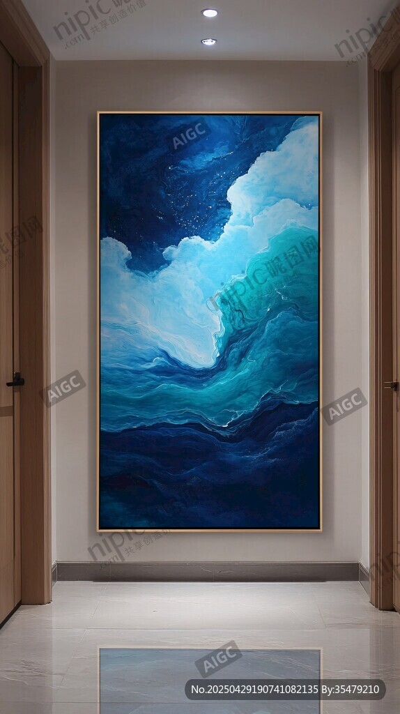 走廊中的夢(mèng)幻海洋風(fēng)掛畫