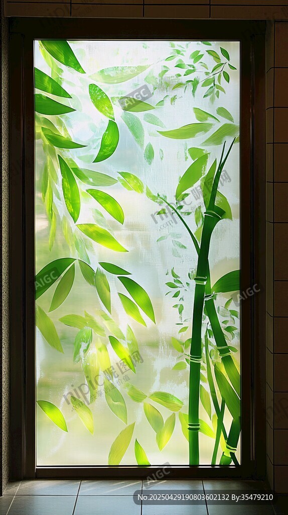 竹葉裝飾玻璃 清新自然風(fēng)