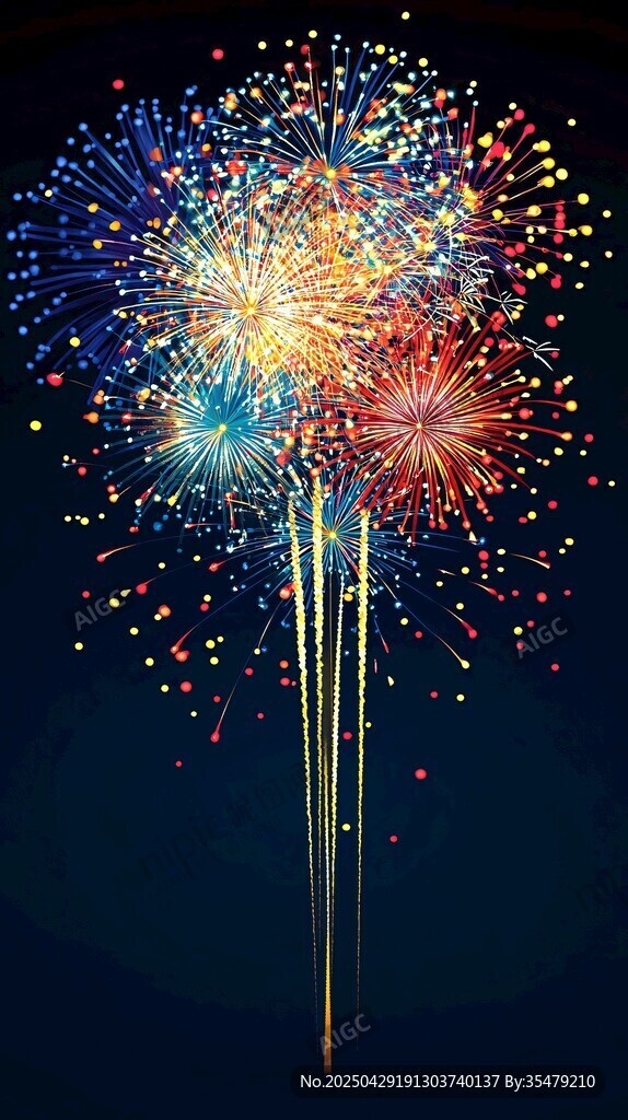 絢麗煙花綻放夜空