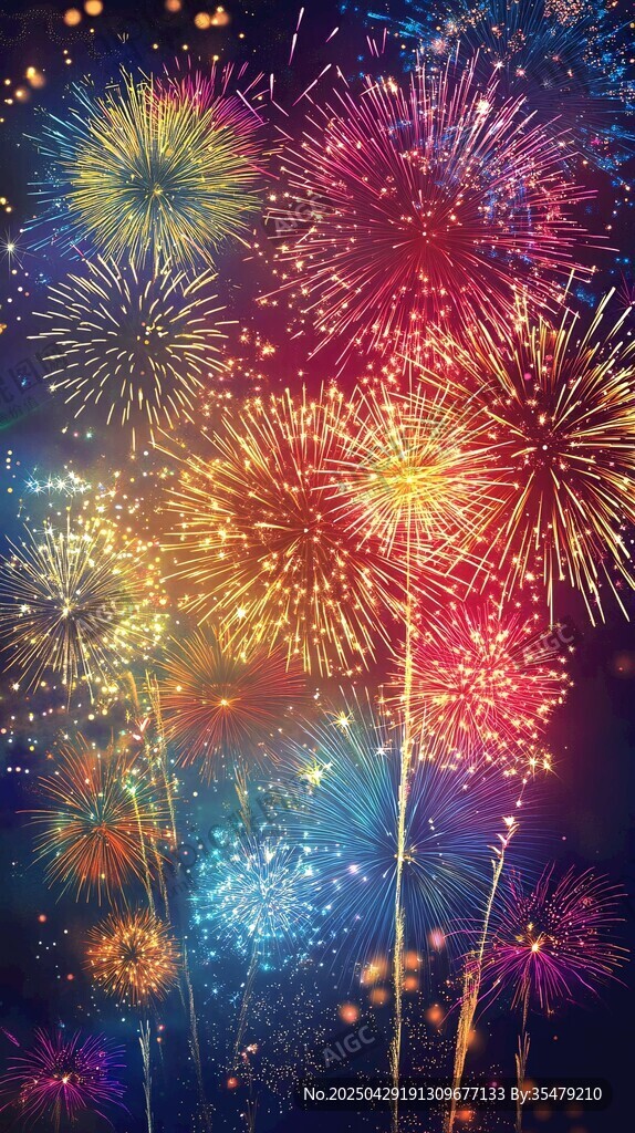 絢麗煙花綻放夜空