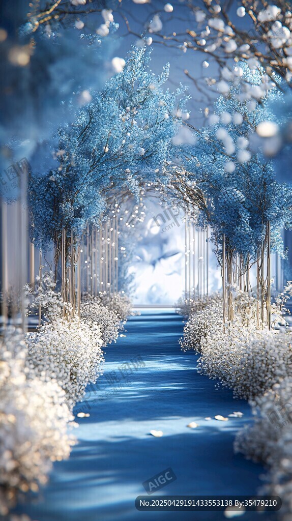 夢幻冰雪主題婚禮通道