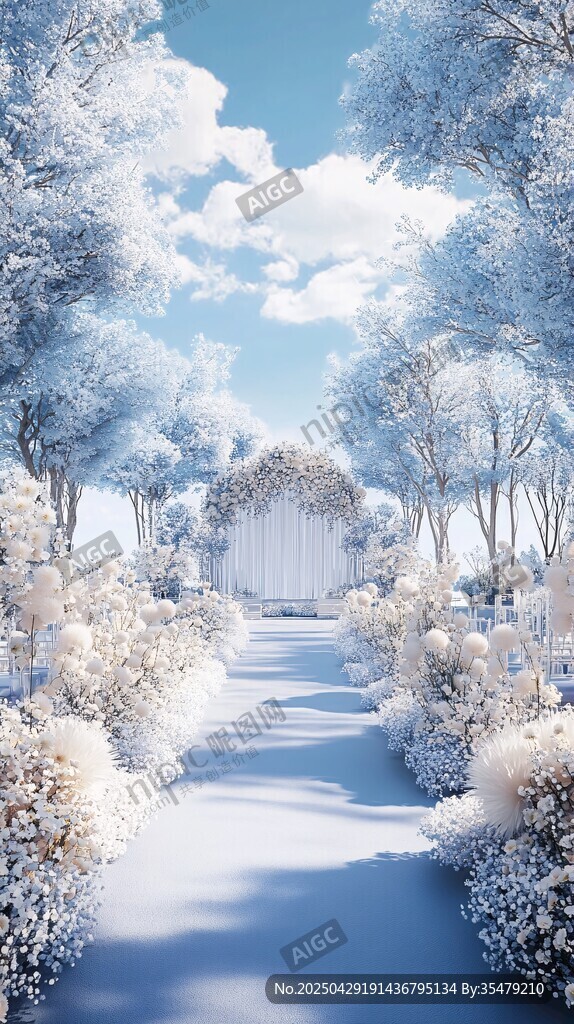 夢幻冰雪婚禮通道景觀