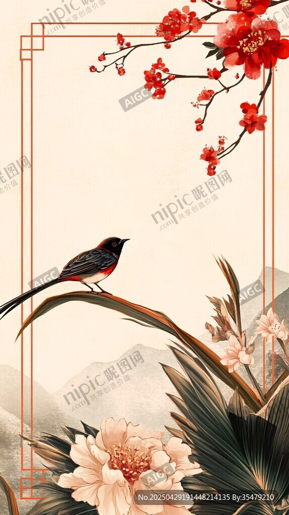 中式花鳥圖 典雅意境美