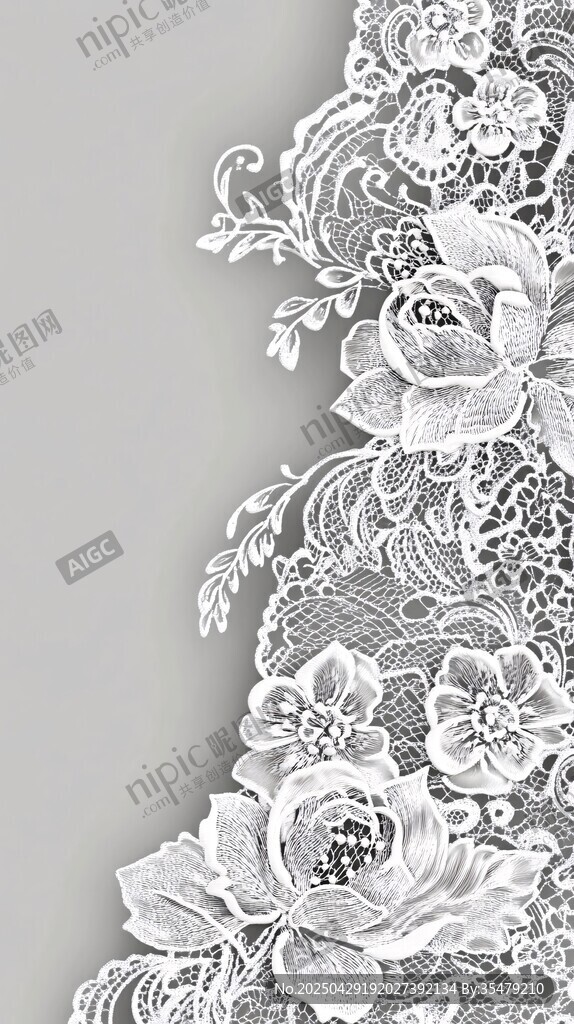 精致蕾絲花卉圖案設(shè)計