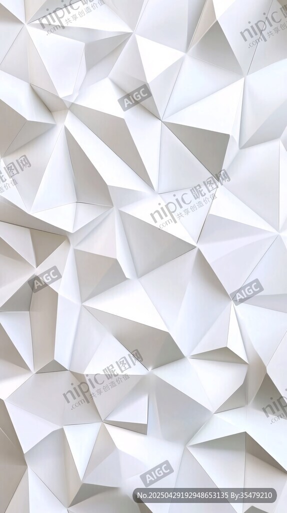 白色立體折紙幾何紋理