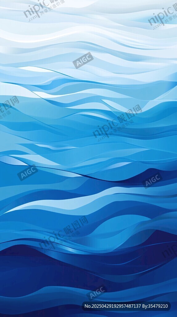 藍色海浪抽象藝術背景圖