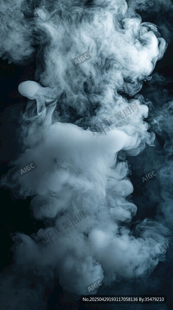 黑色背景下的夢幻煙霧