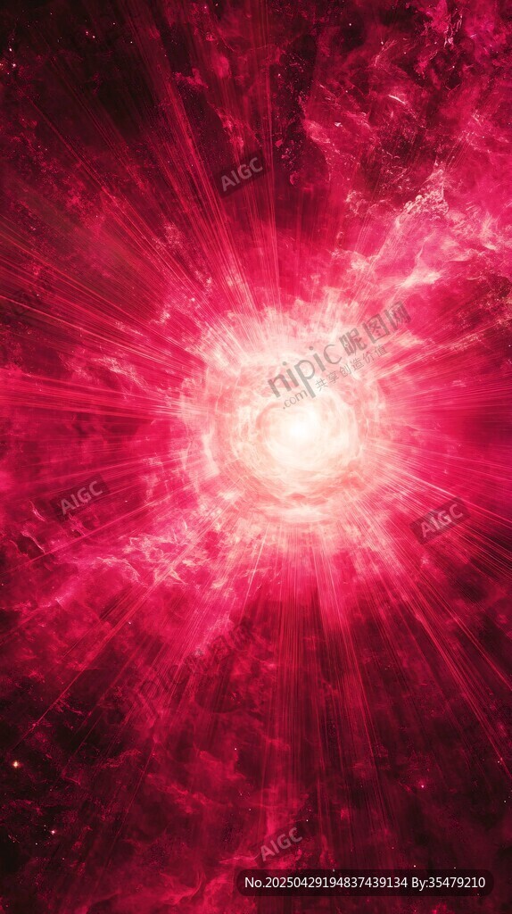 炫彩紅色宇宙能量爆發(fā)
