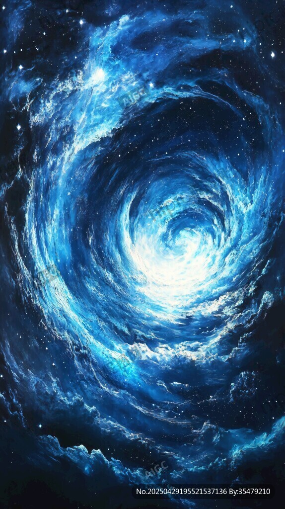 夢幻藍(lán)色宇宙漩渦星空圖