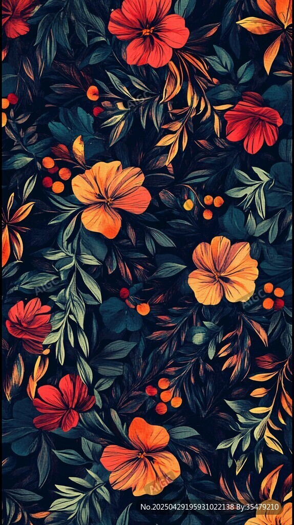 熱帶花卉圖案背景設(shè)計(jì)