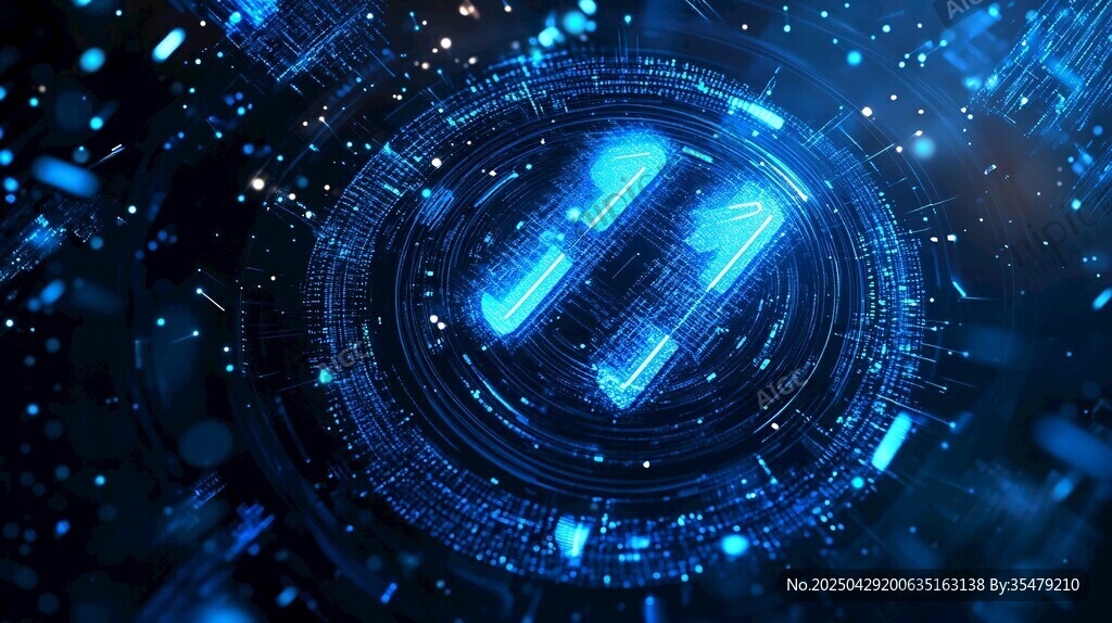 科技風(fēng)暫停符號特效畫面
