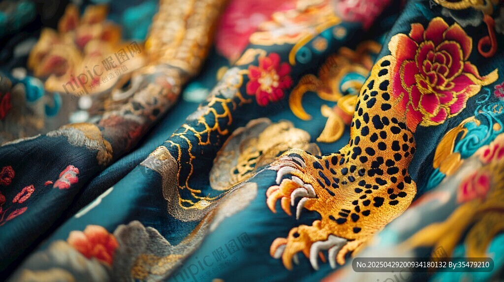 精美刺繡織物展示