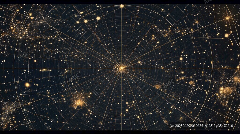 璀璨星空下的宇宙星圖