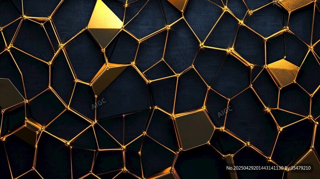 黑金幾何拼接立體背景圖