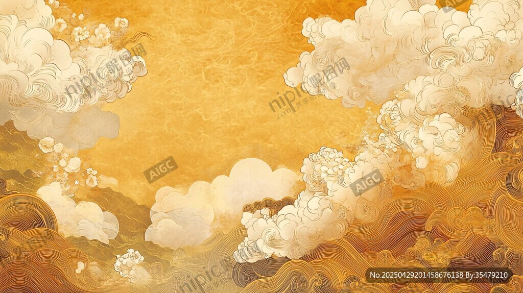 金色云海古風(fēng)背景圖