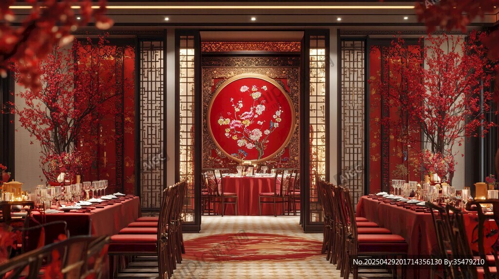 中式典雅婚禮宴會場景